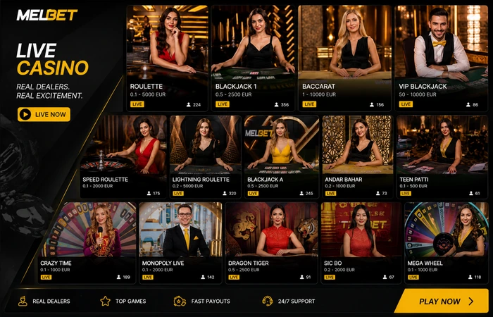 Melbet live casino