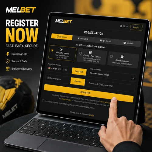 Melbet registration form